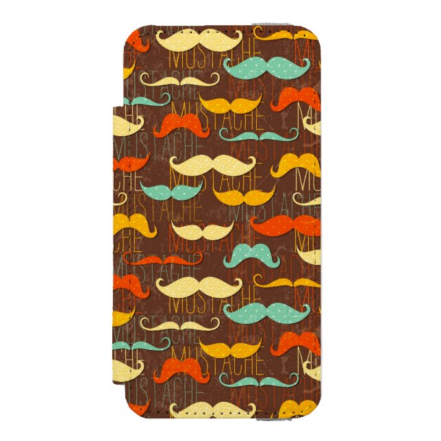 Mustache pattern incipio iPhone wallet case (Folio Front)
