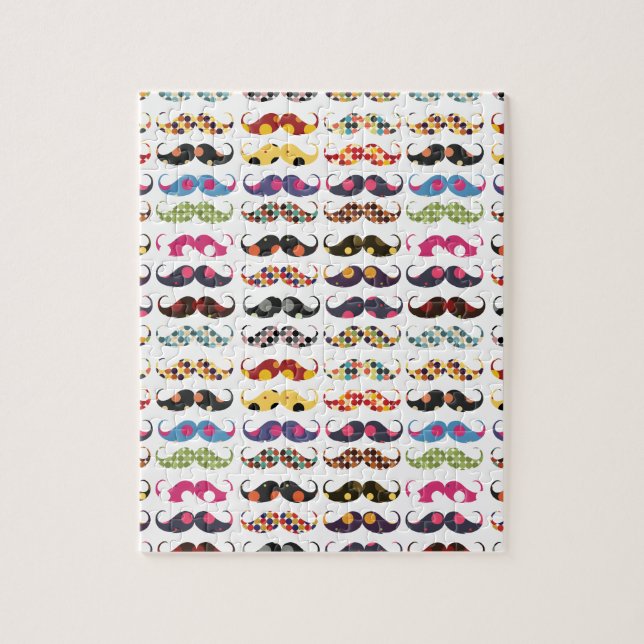 Mustache pattern is cute jigsaw puzzle (Vertical)