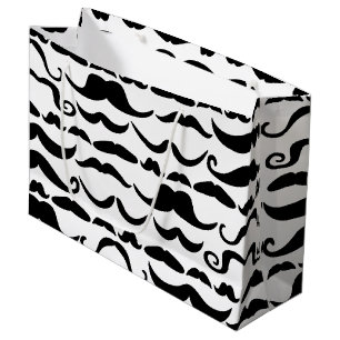 Mustache Pattern Large Gift Bag