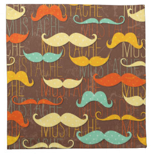 Mustache pattern napkin