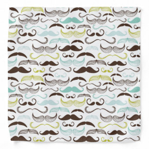 Mustache pattern, retro style 2 bandana