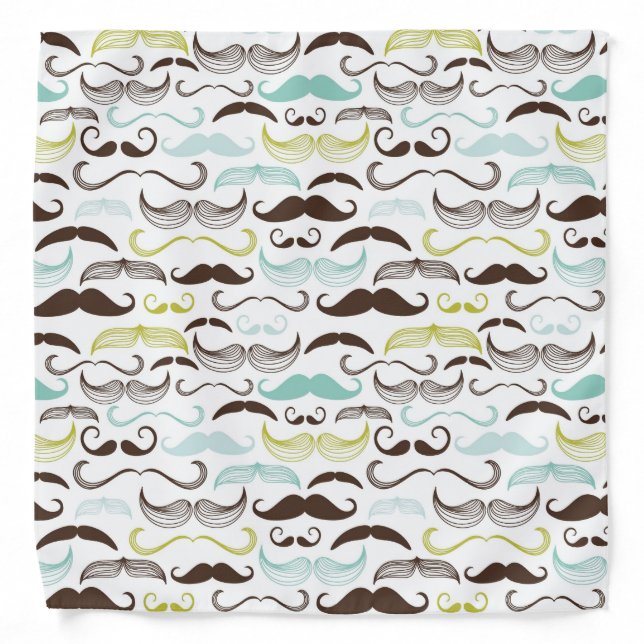 Mustache pattern, retro style 2 bandana (Front)