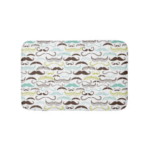 Mustache pattern, retro style 2 bath mat
