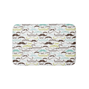 Mustache pattern, retro style 2 bath mat