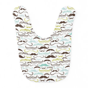 Mustache pattern, retro style 2 bib