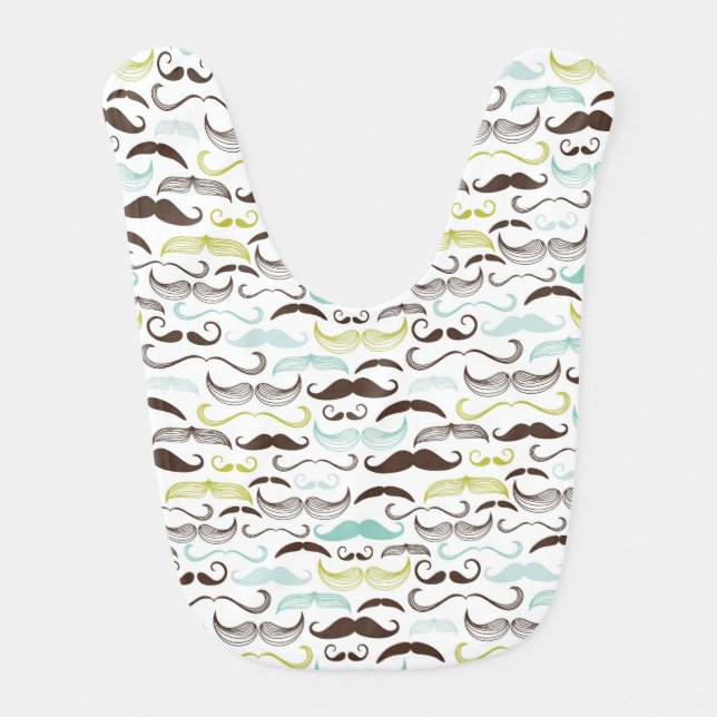Mustache pattern, retro style 2 bib (Front)