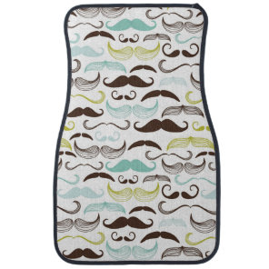 Mustache pattern, retro style 2 car mat