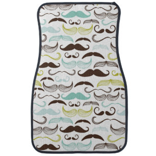 Mustache pattern, retro style 2 car mat