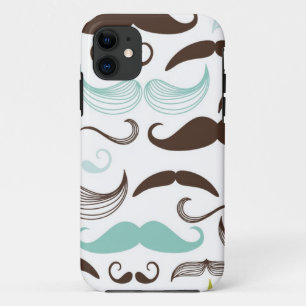 Mustache pattern, retro style 2 iPhone 11 case