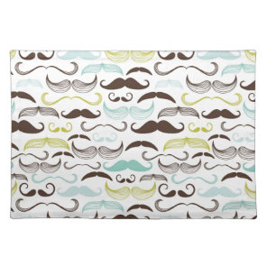 Mustache pattern, retro style 2 cloth placemat