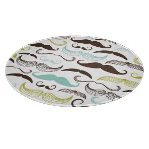 Mustache pattern, retro style 2 cutting board