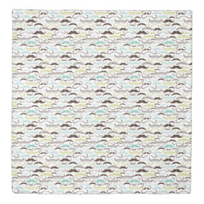 Mustache pattern, retro style 2 duvet cover