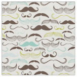 Mustache pattern, retro style 2 fabric