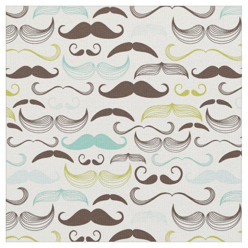 Mustache pattern, retro style 2 fabric