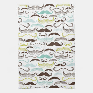 Mustache pattern, retro style 2 kitchen towel