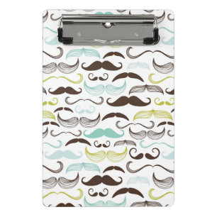 Mustache pattern, retro style 2 mini clipboard