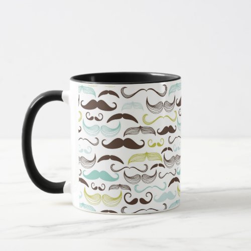 Mustache pattern retro style 2 mug