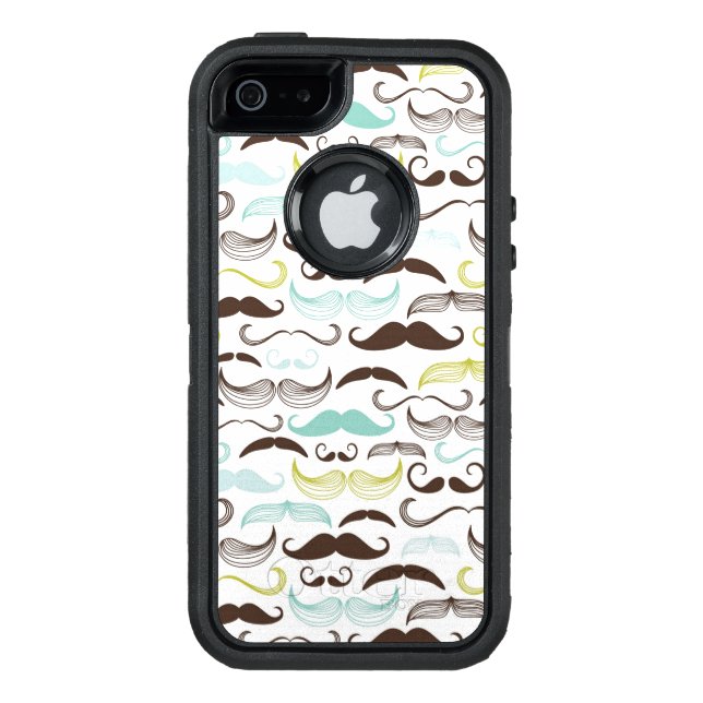 Mustache pattern, retro style 2 otterbox iPhone case (Back)