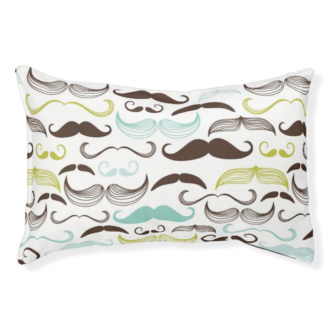 Mustache pattern, retro style 2 pet bed (Front)
