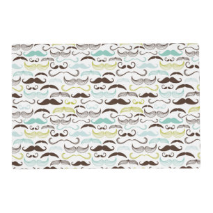Mustache pattern, retro style 2 placemat