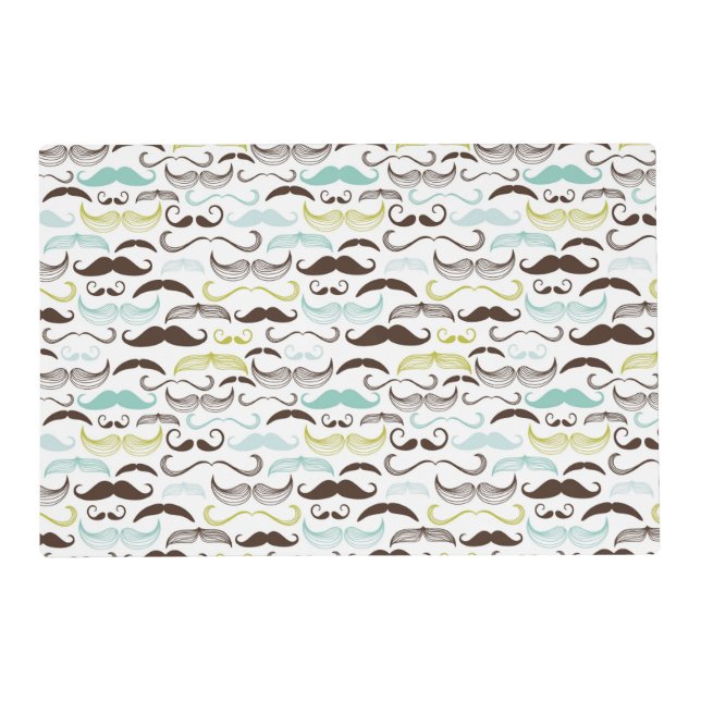 Mustache pattern, retro style 2 placemat (Front)