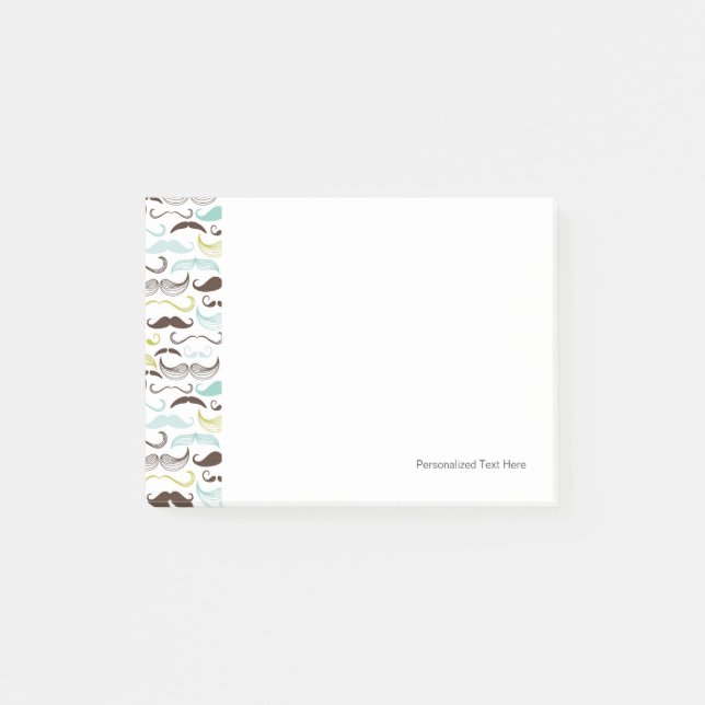 Mustache pattern, retro style 2 post-it notes (Front)