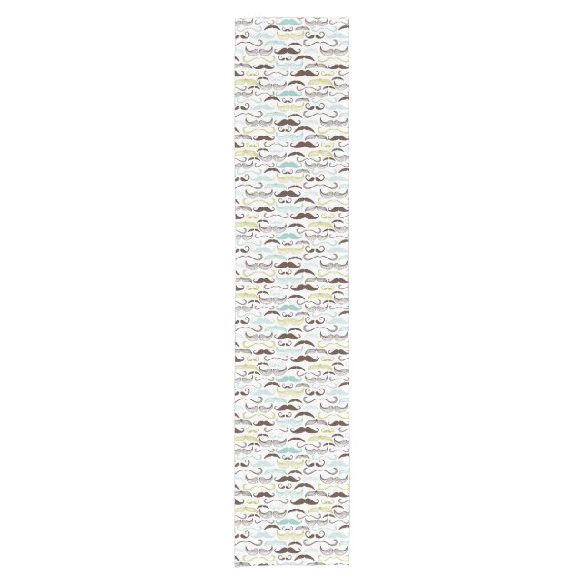 Mustache pattern, retro style 2 short table runner (Front)