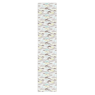 Mustache pattern, retro style 2 short table runner