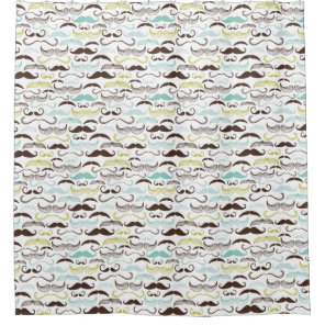 Mustache pattern, retro style 2 shower curtain
