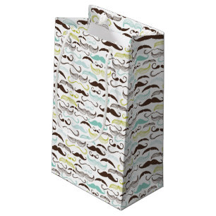 Mustache pattern, retro style 2 small gift bag