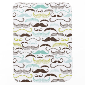 Mustache pattern, retro style 2 stroller blanket