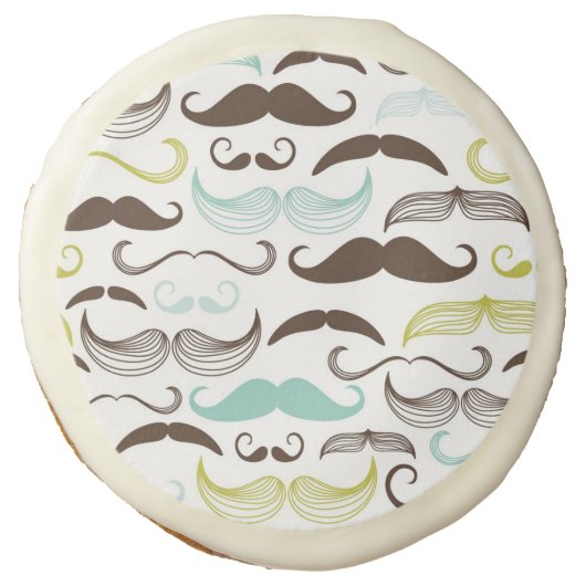 Mustache pattern, retro style 2 sugar cookie (Front)