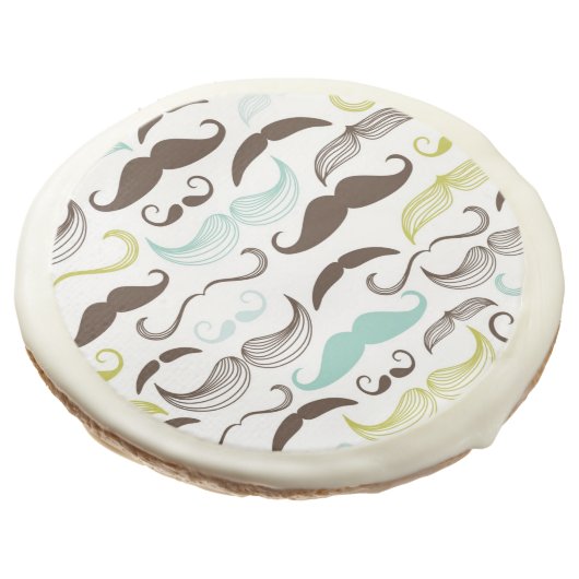 Mustache pattern, retro style 2 sugar cookie (Angled)