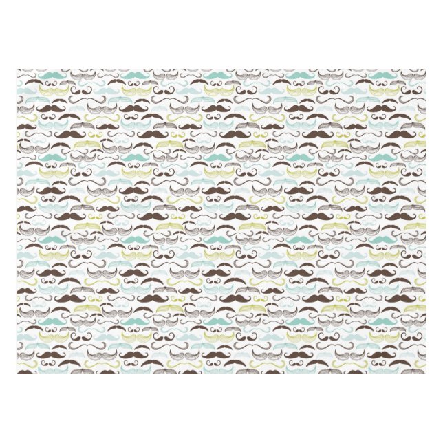 Mustache pattern, retro style 2 tablecloth (Front (Horizontal))