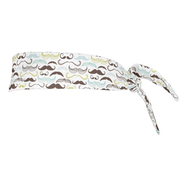 Mustache pattern, retro style 2 tie headband (Rotate 90)