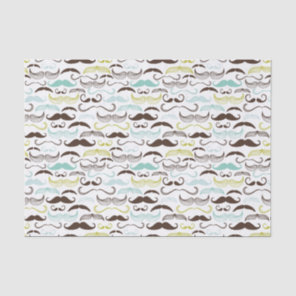 Mustache pattern, retro style 2 tissue paper