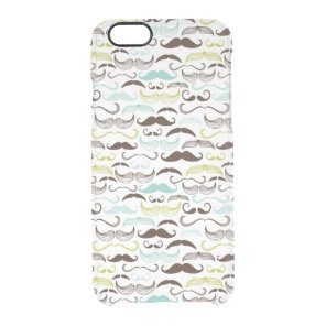 Mustache pattern, retro style 2 clear iPhone 6/6S case