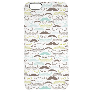 Mustache pattern, retro style 2 clear iPhone 6 plus case