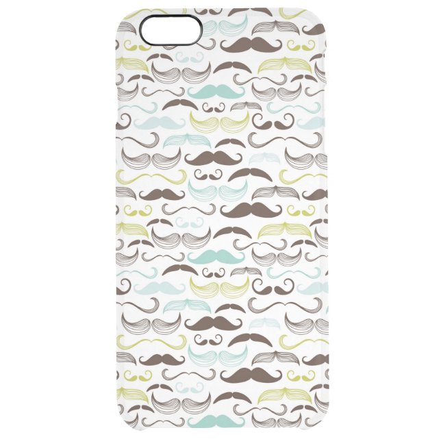 Mustache pattern, retro style 2 uncommon iPhone case (Back)
