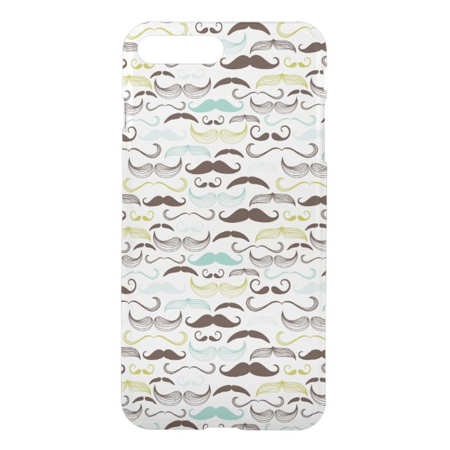 Mustache pattern, retro style 2 uncommon iPhone case (Back)