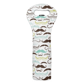 Mustache pattern, retro style 2 wine bag