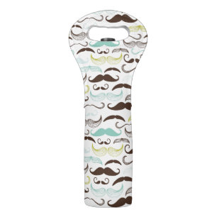 Mustache pattern, retro style 2 wine bag