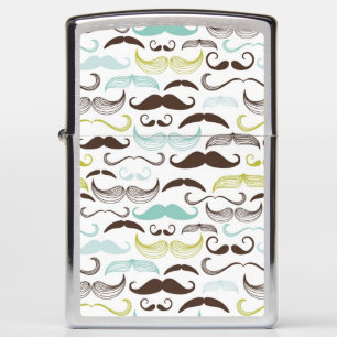 Mustache pattern, retro style 2 zippo lighter
