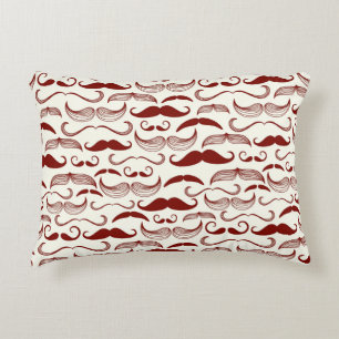 Mustache pattern, retro style 3 accent pillow