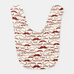 Mustache pattern, retro style 3 baby bib