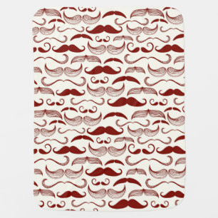 Mustache pattern, retro style 3 baby blanket