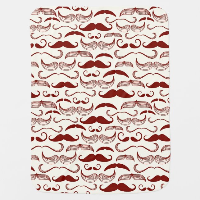 Mustache pattern, retro style 3 baby blanket (Front)