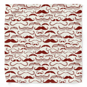 Mustache pattern, retro style 3 bandana
