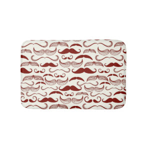 Mustache pattern, retro style 3 bathroom mat