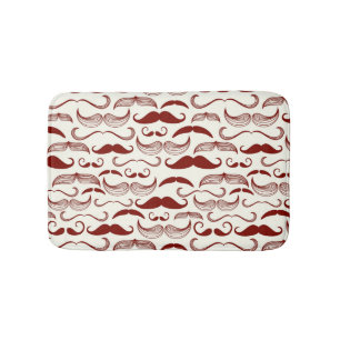 Mustache pattern, retro style 3 bathroom mat
